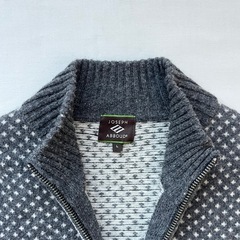 JOSER ABBAUD ドット柄 ニットセーター ハイネック 毛100% 
L グレーの画像