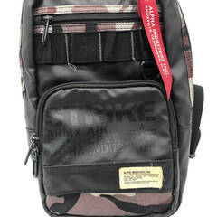 ss8120　アルファインダストリー ボディバッグ ブラック系 迷彩 ナイロン ALPHA INDUSTRIES,INC. ワンショルダー メンズ バッグ 軽量 小型 黒 ボディバッグ 中古の画像