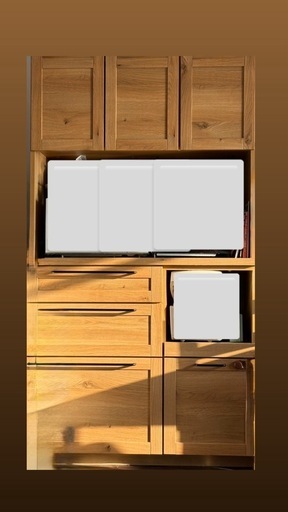 tethujinmama 食器棚 キッチンボード 木目調 ウォルナット