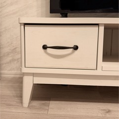 【引取り限定】幅113×奥36　ホワイト系　テレビボードの画像