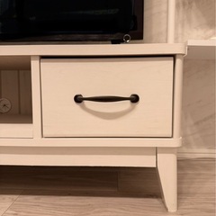 【引取り限定】幅113×奥36　ホワイト系　テレビボードの画像