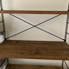 山善(YAMAZEN) オープンシェルフ アンティークブラウン 5段 MWS-16845(ABR/SBK)の画像