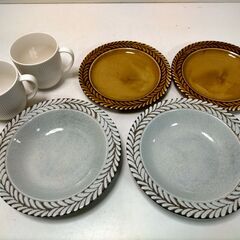  IKEA マグカップ 美濃焼 プレート セット お皿 カップ 食器セット 北欧風 カフェ風 まとめ売り 2人用　251205-5Tの画像