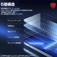 【新品】iPhone 保護フィルム 簡単に貼れる‼️2枚セット 硬度10H 簡単装着  ガラスフィルム　の画像