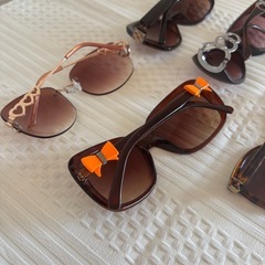 ブラウン系レディース　ファッション　サングラスセット 5点の画像
