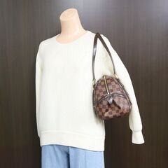 NR84　ko02432hm　【LOUIS VUITTON】リヴィントンPM　ダミエ エベヌ　N41157の画像