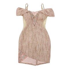 【AngelR / エンジェルアール】バストフラワーレーススパンコールパールビジューツイードオフショルダータイトミニドレス キャバドレスの画像