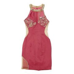 【AngelR / エンジェルアール】デコルテバストスパンコールパールビジューアシンメトリータイトミニドレス キャバドレスの画像