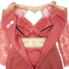 【AngelR / エンジェルアール】デコルテウエストスパンコールビジューロングスリーブミニドレス キャバドレスの画像