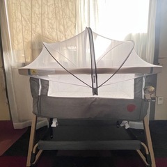 【新品】正規品HZDMJベビーベッド添い寝折りたたみ ハイローベッドグレー 03C-G の画像