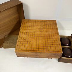 碁盤 脚付（へそ有） 碁石セット 白黒 囲碁の画像