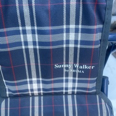 Sunny Walker 自走用車椅子 ネイビー チェック柄の画像