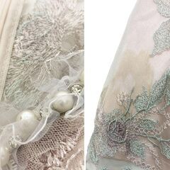 【ROBE de FLEURS / ローブドフルール】フラワー刺繍レース×ラグジュアリーフレアミニキャバドレスの画像