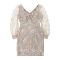 【ROBE de FLEURS / ローブドフルール】スカラップカットｘチュールスリーブミニキャバドレスの画像