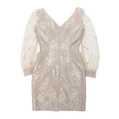 【ROBE de FLEURS / ローブドフルール】スカラップカットｘチュールスリーブミニキャバドレスの画像