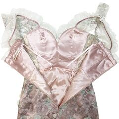 【ROBE de FLEURS / ローブドフルール】フラワー刺繍レースタイトミニキャバドレスの画像