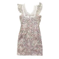 【ROBE de FLEURS / ローブドフルール】フラワー刺繍レースタイトミニキャバドレスの画像