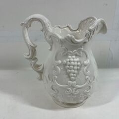 陶器製 水差し ピッチャー 花瓶 花器 葡萄柄 インテリア オブ...