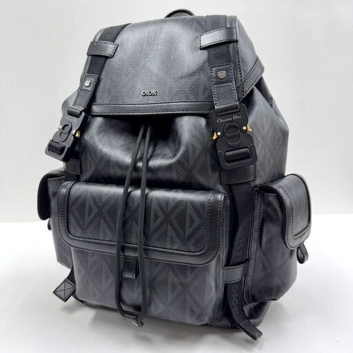 NR86　br6420tm　【Dior】ヒットザロード　バックパック　CDダイヤモンド　キャンバス×レザー　ブラック　1ESBA163