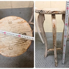 東Z#410 アンティーク風 テーブル＆チェア3脚 インテリア ヴィンテージ風  の画像