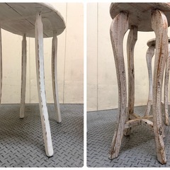 東Z#410 アンティーク風 テーブル＆チェア3脚 インテリア ヴィンテージ風  の画像