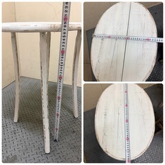 東Z#410 アンティーク風 テーブル＆チェア3脚 インテリア ヴィンテージ風  の画像