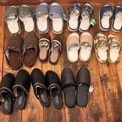 未使用　タグ付き　健康スリッパ　つっかけサンダルなど　11足セット　男性＆女性サイズ混在　健康サンダル　クリスマスギフトの画像