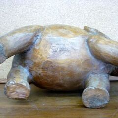 ☆木彫り 象の置物 ゾウ オブジェ 全長487mm 奥行227mm 高さ315mm 重さ約6.7Kg アジアゾウ アフリカゾウ 民芸品 札幌市 豊平区 平岸店の画像