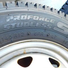 【JM909保管M】YOKOHAMA PROFORCE STUDLESS SY01 145R12 6PR LT ホイール付き スタッドレスタイヤの画像