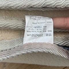 ラグ　250×200 アイボリー系の画像