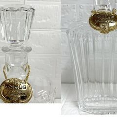 ☆CAMUS カミュ Baccarat バカラ 空きボトル 2点セット バカラクリスタル コニャック デキャンタ クリスタル ガラス 空瓶☆札幌市 白石店 の画像