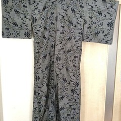 袷の着物 濃紺 紬の画像