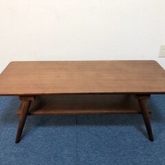 センターテーブル CT SABLE DBR 棚付き 天然木タモ材 カフェ風テーブル NITORI CT セーブル 長方形幅100cmリビングテーブルの画像