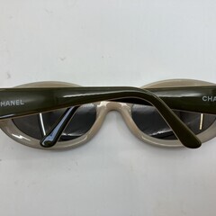 CHANEL シャネル 5017 カーキ ブラウンレンズ サングラス メガネ レディース アイウェア グリーン オーバル型 CHANEL 5017 c.554/21の画像