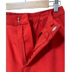 【美品】INGNI センタープレスフレアパンツ ウエストゴム レッド フリーの画像