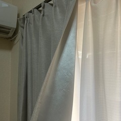 カーテン＋レースセット 丈180cm ベージュ 中古の画像