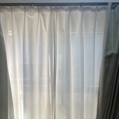 カーテン＋レースセット 丈180cm ベージュ 中古の画像