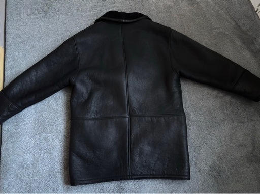 本革ランチコート/ 黒/ヴィンテージ品