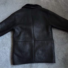 本革ランチコート/ 黒/ヴィンテージ品の画像