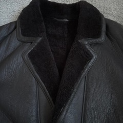 本革ランチコート/ 黒/ヴィンテージ品の画像