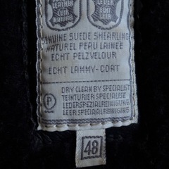 本革ランチコート/ 黒/ヴィンテージ品の画像