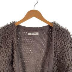 nano universe ナノユニバース 無地 秋冬 AW カーディガン アクリル/ナイロン ブラック レディース F【古着】【中古】の画像