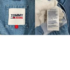 Tommy jeans トミージーンズ ワンポイント 秋冬 AW デニムジャケット コットン ブルー レディース L【古着】【中古】の画像