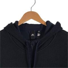 adidas アディダス 無地 秋冬 AW パーカー ポリエステル ブラック メンズ XL【古着】【中古】の画像