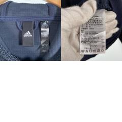 adidas アディダス 無地 秋冬 AW パーカー ポリエステル ブラック メンズ XL【古着】【中古】の画像