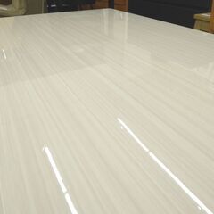 シギヤマ家具 昇降式テーブル PLATE プランテ 130 アイボリー キャスター付き 光沢UV塗装 札幌市清田区の画像