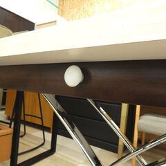 シギヤマ家具 昇降式テーブル PLATE プランテ 130 アイボリー キャスター付き 光沢UV塗装 札幌市清田区の画像