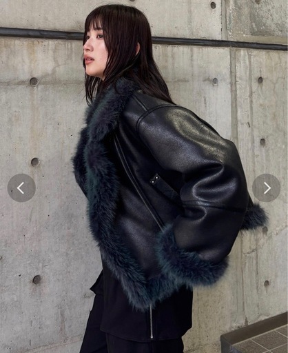 MURUA ムルーア   アンイーブン フェイク ムートン ジャケット コート