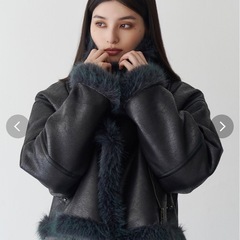 MURUA ムルーア   アンイーブン フェイク ムートン ジャケット コートの画像