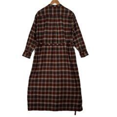 fork and spoon フォークアンドスプーン チェック 秋冬 AW ワンピース コットン ブラウン レディース 1【古着】【中古】の画像